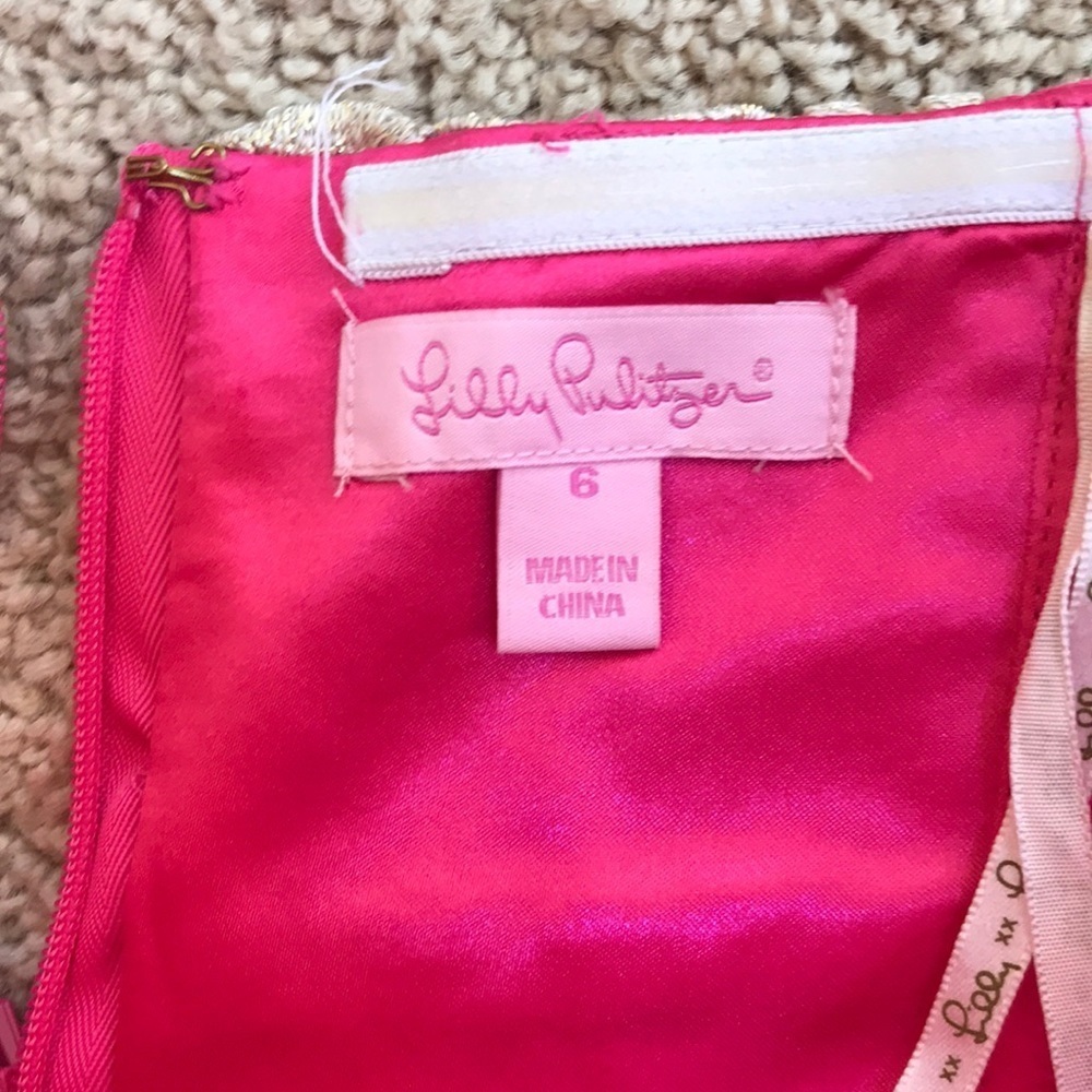 LILLY PULITZER Size 6 pink jillie strapless dress - Picture 4 of 7